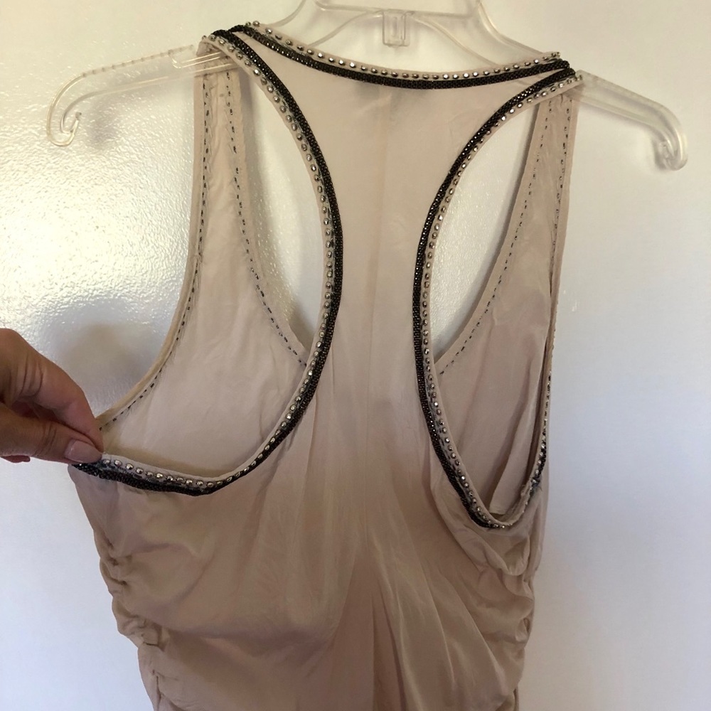 bebe Beige Embellished Racerback Tank - Picture 3 of 6